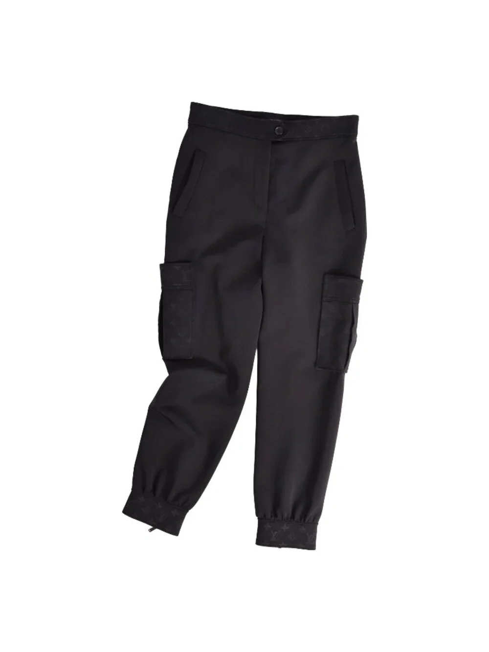 Louis Vuitton Long Pants Easy Monogram Jersey Nylon Black 40